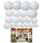 White Paper Lanterns Set for Camping Decor
