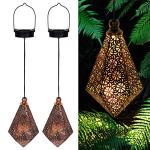 2 Pack Solar Hanging Lantern Lights for Outdoors