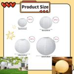 White Paper Lanterns Set for Camping Decor