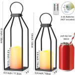 Set of 2 Flameless Lanterns with Timer