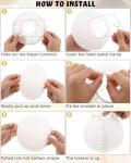 White Paper Lanterns Set for Camping Decor