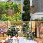2 Pack Solar Lanterns - Waterproof Metal Hanging Lights