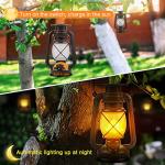 Solar Hanging Lanterns - LED Flame Lights 2 Pack