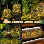 2 Pack Solar Lanterns - Waterproof Metal Hanging Lights