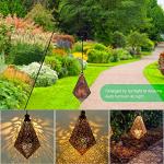 2 Pack Solar Hanging Lantern Lights for Outdoors