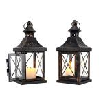 TRIROCKS Set of 2 Hanging Candle Lanterns