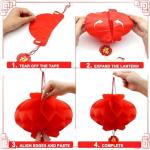 20 Red Paper Lanterns for Festivals and Events