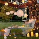 White Paper Lanterns Set for Camping Decor