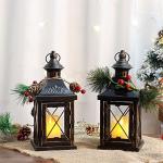 TRIROCKS Set of 2 Hanging Candle Lanterns