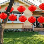 20 Red Paper Lanterns for Festivals and Events