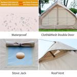 Beige Inflatable Camping Tent for 3-4 People