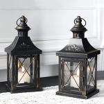 TRIROCKS Set of 2 Hanging Candle Lanterns
