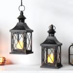 TRIROCKS Set of 2 Hanging Candle Lanterns
