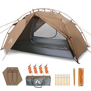 Compact 2-Person Waterproof Backpacking Tent with Rainfly