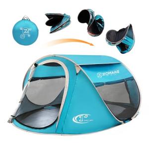 4-Person Waterproof Pop-Up Camping Tent - Lake Blue