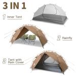Compact 2-Person Waterproof Backpacking Tent with Rainfly
