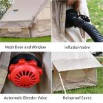 Beige Inflatable Camping Tent for 3-4 People