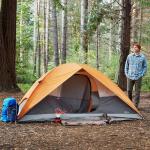 Amazon Basics 4-Person Dome Camping Tent - Orange/Grey