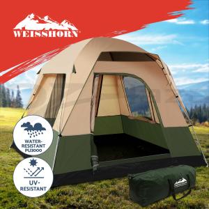 Weisshorn 4-Person Family Camping Tent - Green