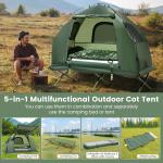 Compact 1-Person Camping Cot with Air Mattress