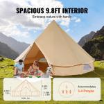 VEVOR 3m Canvas Bell Tent with Stove Jack