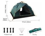 3-4 Person Pop Up Camping Tent with 2 Doors