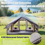 Inflatable 4-Season Camping Tent with Electric Pump