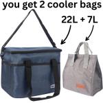 Insulated Cooler Bag Set - 22L & 7L