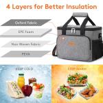 Lifewit Insulated Lunch Bag Soft Cooler, Gray