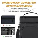 Insulated Large Lunch Bag with Waterproof Zipper