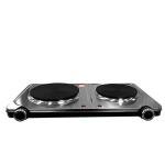 2250W Twin Hotplate Electric Cooktop - Stainless Steel