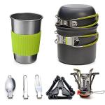 MOTYYA Camping Cookware Set with Tripod and Utensils