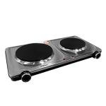 2250W Twin Hotplate Electric Cooktop - Stainless Steel