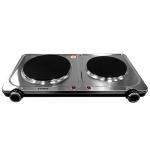 2250W Twin Hotplate Electric Cooktop - Stainless Steel