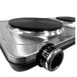 2250W Twin Hotplate Electric Cooktop - Stainless Steel