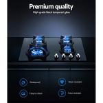 Portable 4-Burner Gas Cooktop with Knob Controls