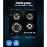 Portable 4-Burner Gas Cooktop with Knob Controls