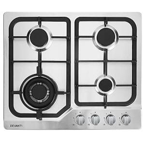 Portable 4-Burner Gas Cooktop with Glass Surface