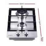 Devanti 2 Burner Portable Gas Cooktop, 30cm