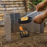 Ultralight Folding Camp Stove Windshield for Backpacking