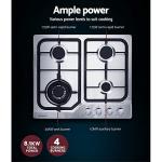 Portable 4-Burner Gas Cooktop with Glass Surface