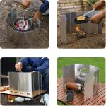 Ultralight Folding Camp Stove Windshield for Backpacking