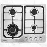 Portable 4-Burner Gas Cooktop with Glass Surface