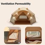 Spacious Hexagonal Luxury Family Camping Tent
