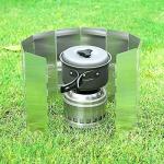 Ohuhu Folding Camp Stove Windshield with Carrying Bag
