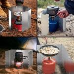 Ohuhu Folding Camp Stove Windshield with Carrying Bag