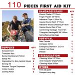 110-Piece First Aid Kit for Camping and Travel