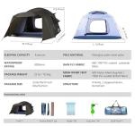 6-Person Waterproof Family Camping Tent - Dark Green