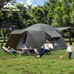 6-Person Waterproof Family Camping Tent - Dark Green