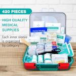 420-Piece First Aid Kit for Camping and Travel